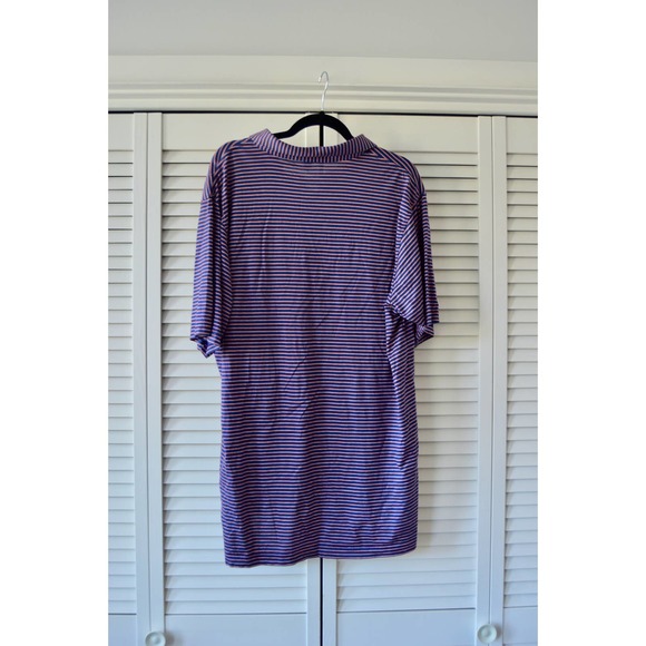 Peter Milar Men's Large Polo Blue and Red Striped Polo | Size Large - Picture 4 of 5